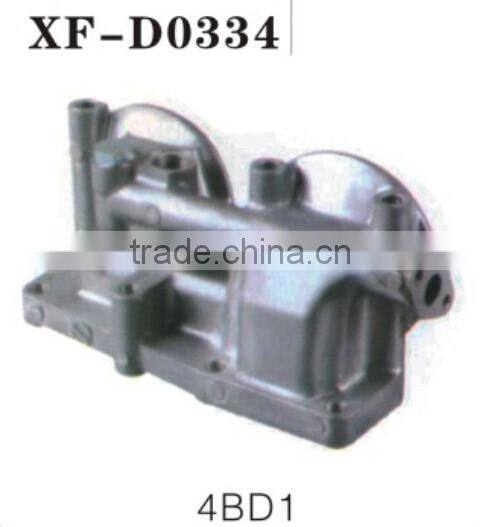 Excavator oil filter head for 4BD1