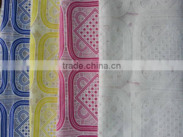 YH006# 2015 China supplier cotton polyester burning flower lace fabric for fashion dresses