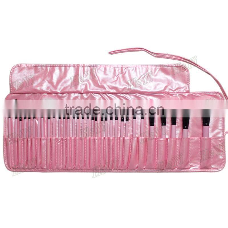High Quality 32pcs Pink Soft Synthetic Hair makeup brushes with PU Bag