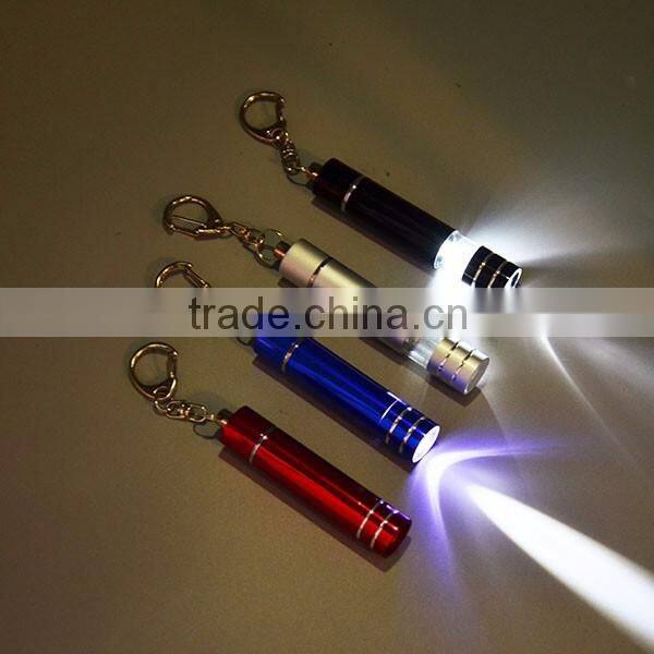 Metal LED Retractable Flashlight with Key Chain