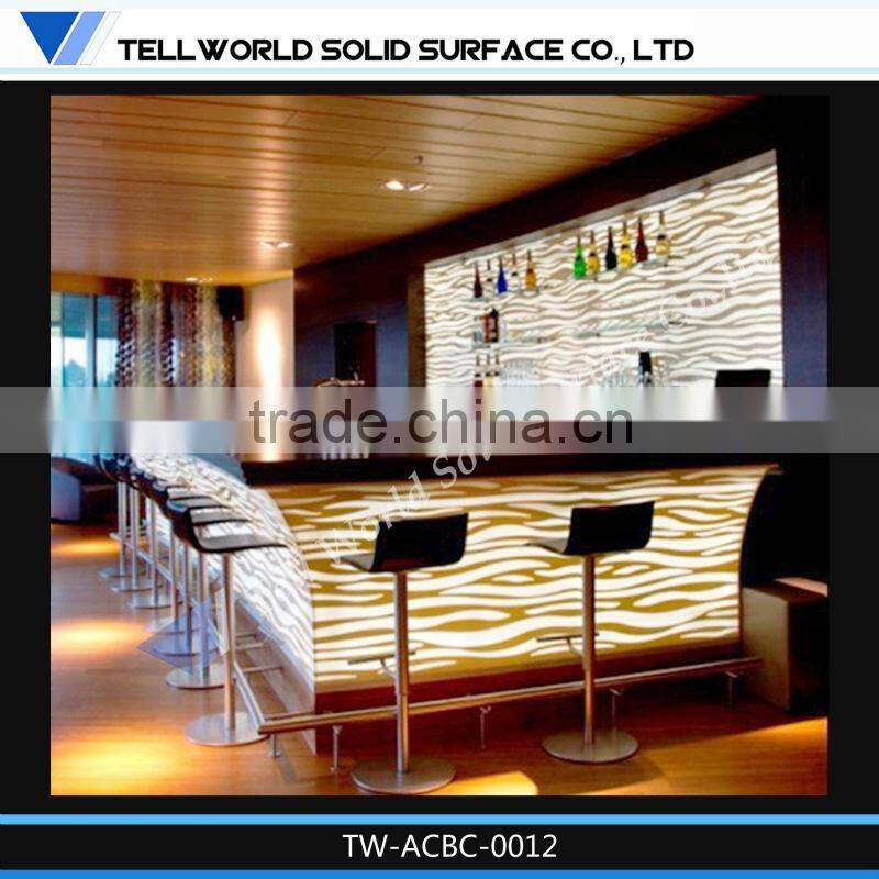 Nightclub Bar Counter,Led Counter, L-Shape led light reception desktop Designs