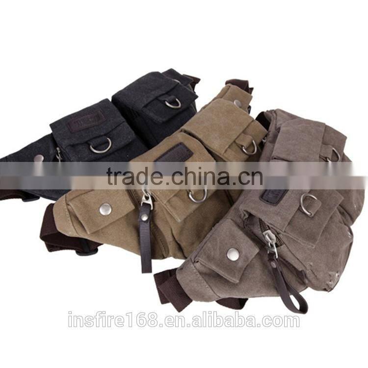 2016 outdoor waist bag fashionable classical canvas waist leg bag