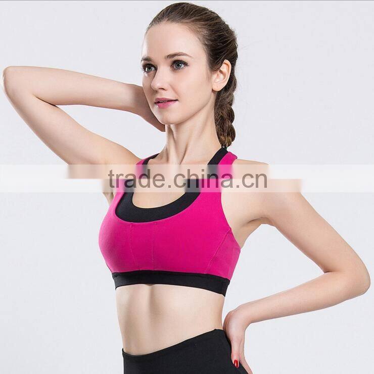 Quick dry cross back women sport gym yoga bra top
