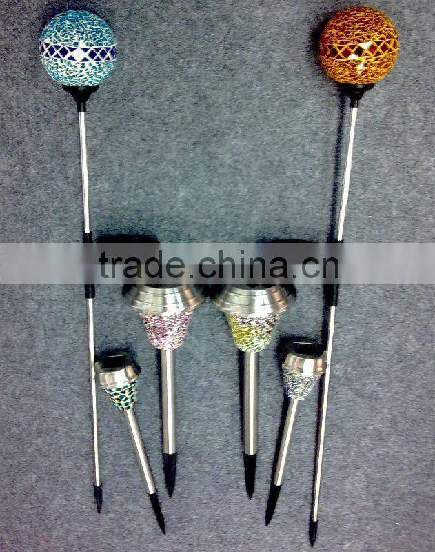 glass mosaic solar lampshade with lid