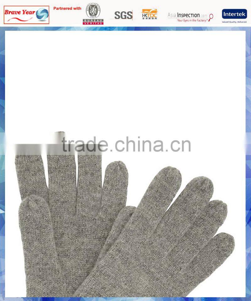 jewel embellished grey knitted thinsulate wool gloves