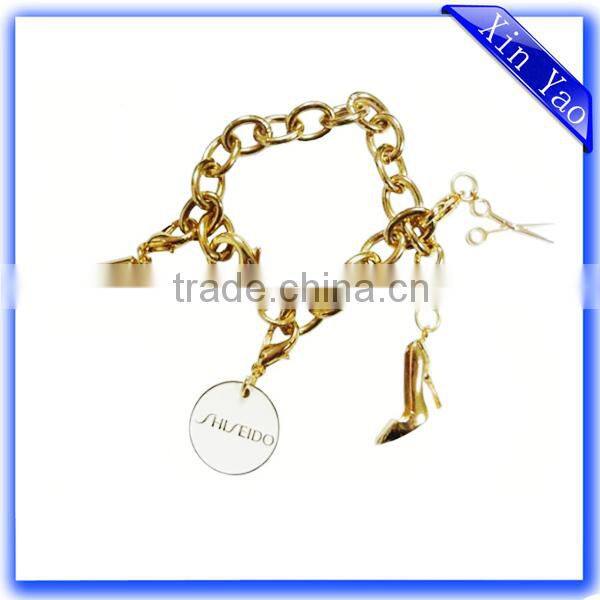 Wholesale fashion custom zinc alloy gold metal bag keychain