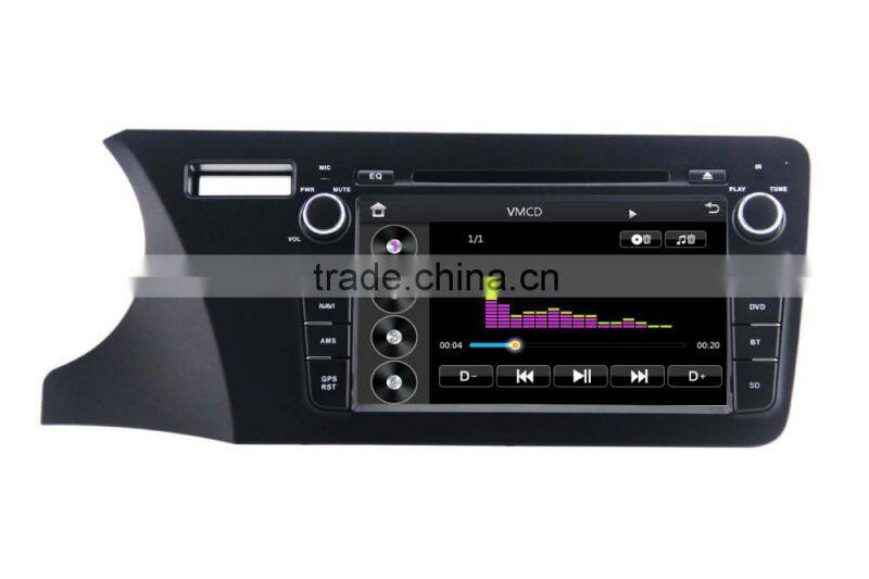 car dvd gps navigation for Honda CITY 2014 LHR support GPS+Bluetooth+Radio+SWC+Digital TV+3G internet+WIFI+ATV+DVR