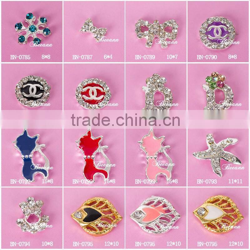 2016 Wholesale Fancy 3d Nail Art Designs, Multi Animal Colorful Metal Nail Art Charm Decoration