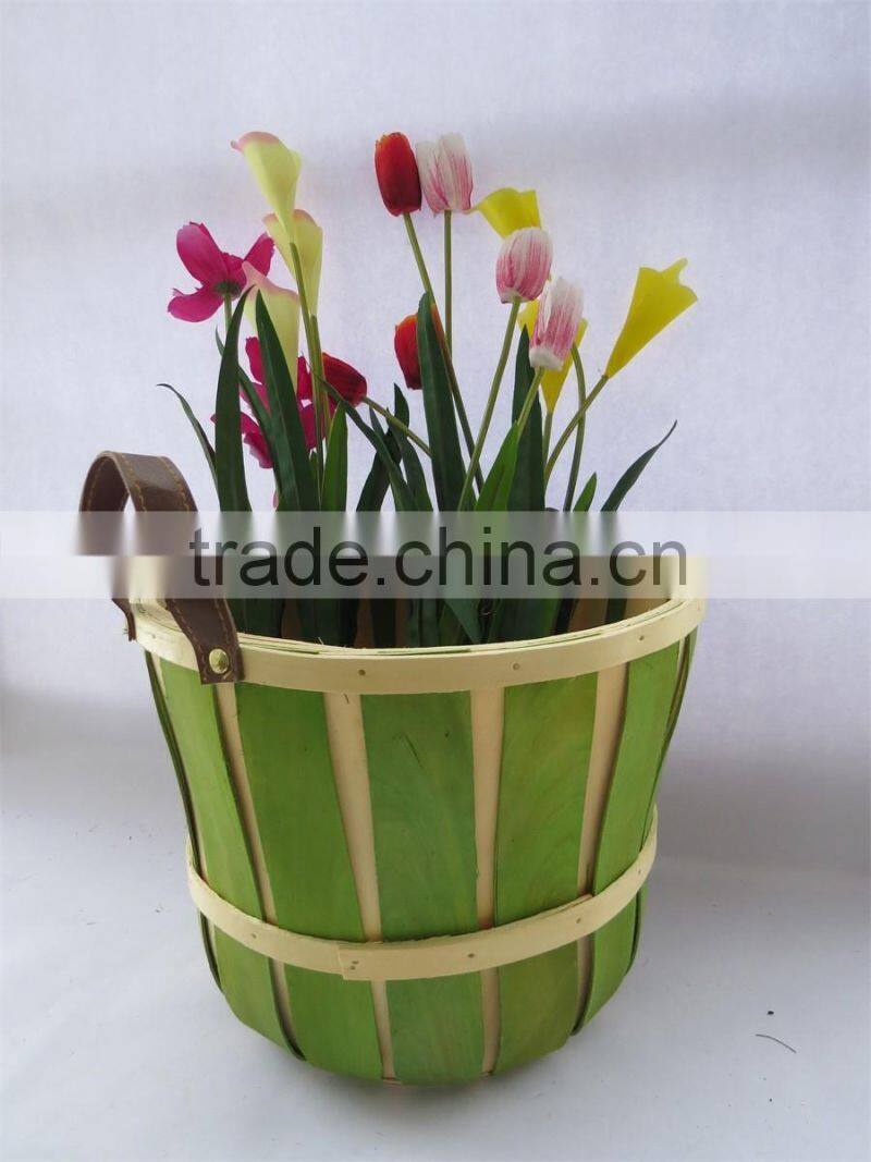 Beautiful decorate green flower basket