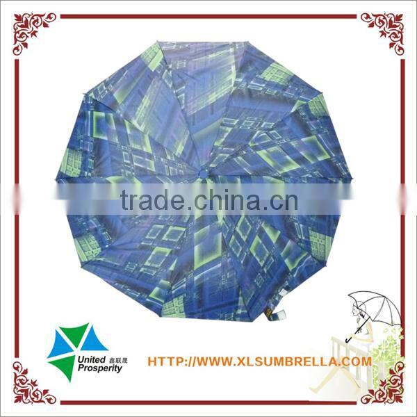 Wholesale black metal 3D pattern art folding umbrella