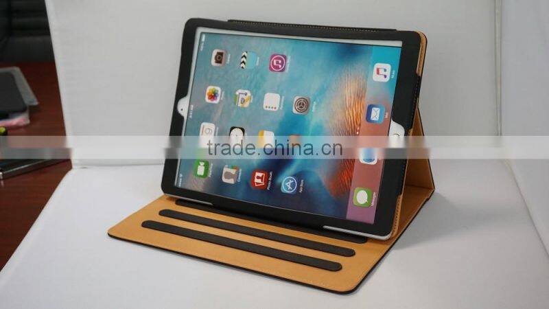 Amazon hotsale card slots stand business handheld protect leather cover for ipad pro 9.7 inch