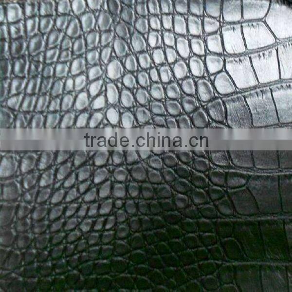 Crocodile emboss book binding cover material with non-woven backing