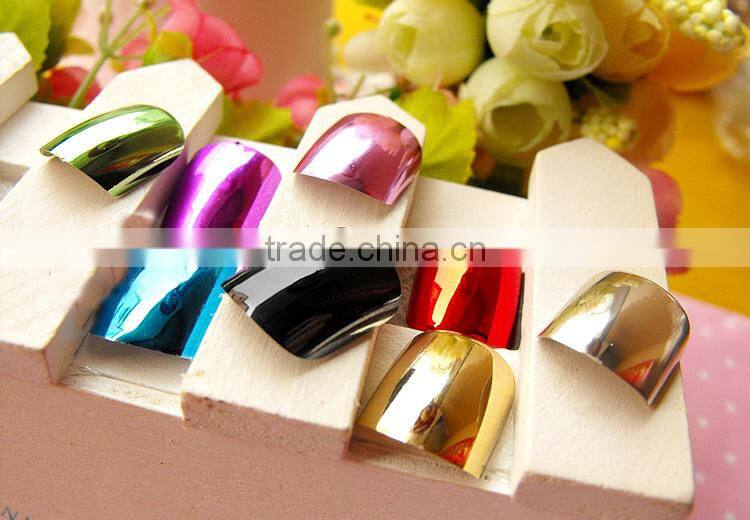 Wholesale false nails glitter powder designed artificial nails