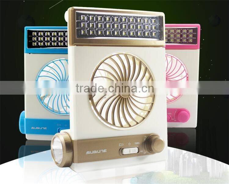 New led solar fan usb rechargeable table light lamp cooling fan