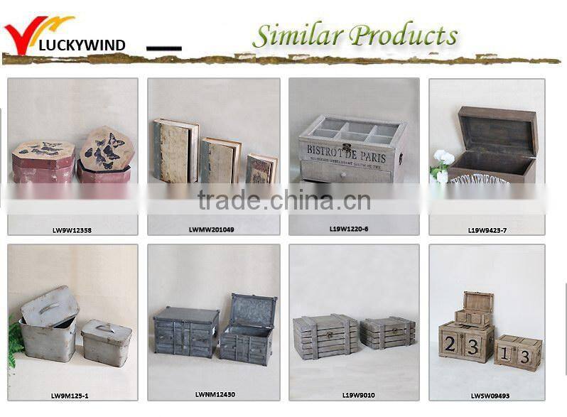 Rectangular vintage rusty metal boxes for storage for wedding and holiday