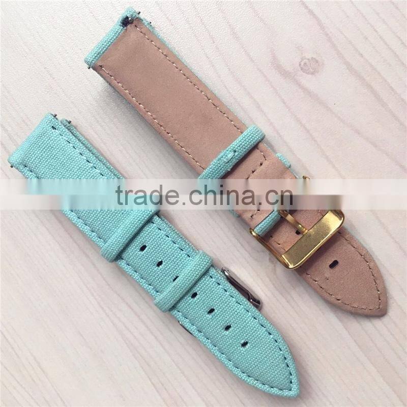 Canvas Cotton Leather Custom 21mm Watch Strap