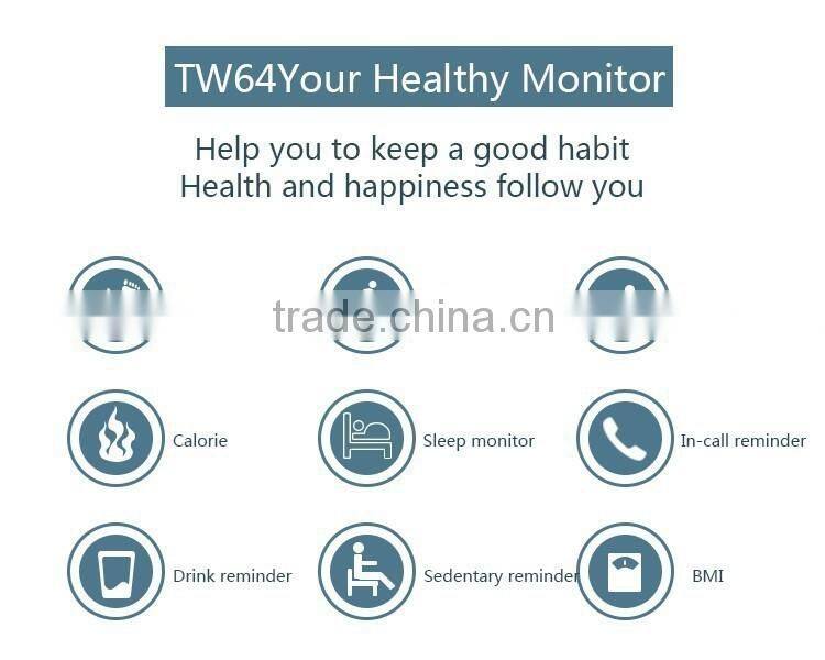 Waterproof Fitness Sleep Tracker Pedometer smart bracelet tw64 bluetooth smart sport watch