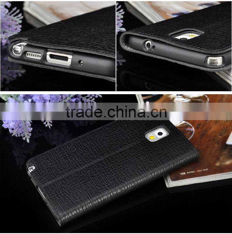 wholesale genuine leather case for samsung note 3/ case for cell phone