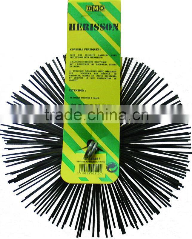 round flat metal wire chimney brush