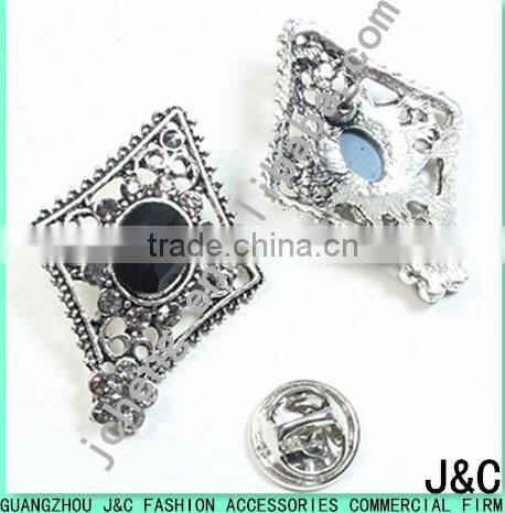 diamond shaped jewelry Rhineston Zamac button