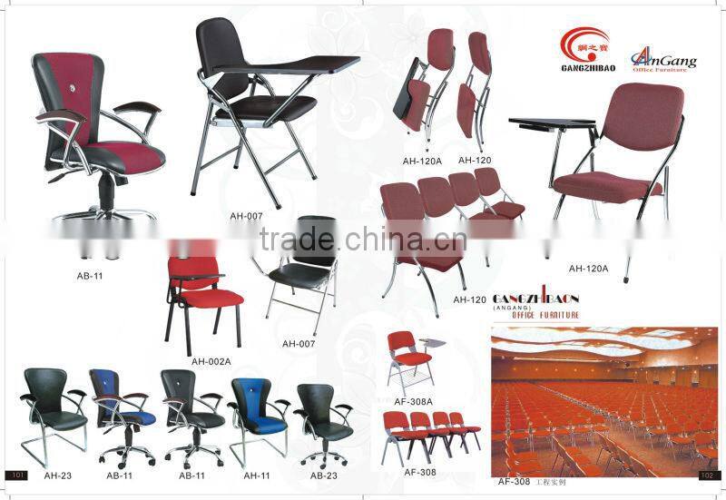 folding pu training chair with writing table AH-007