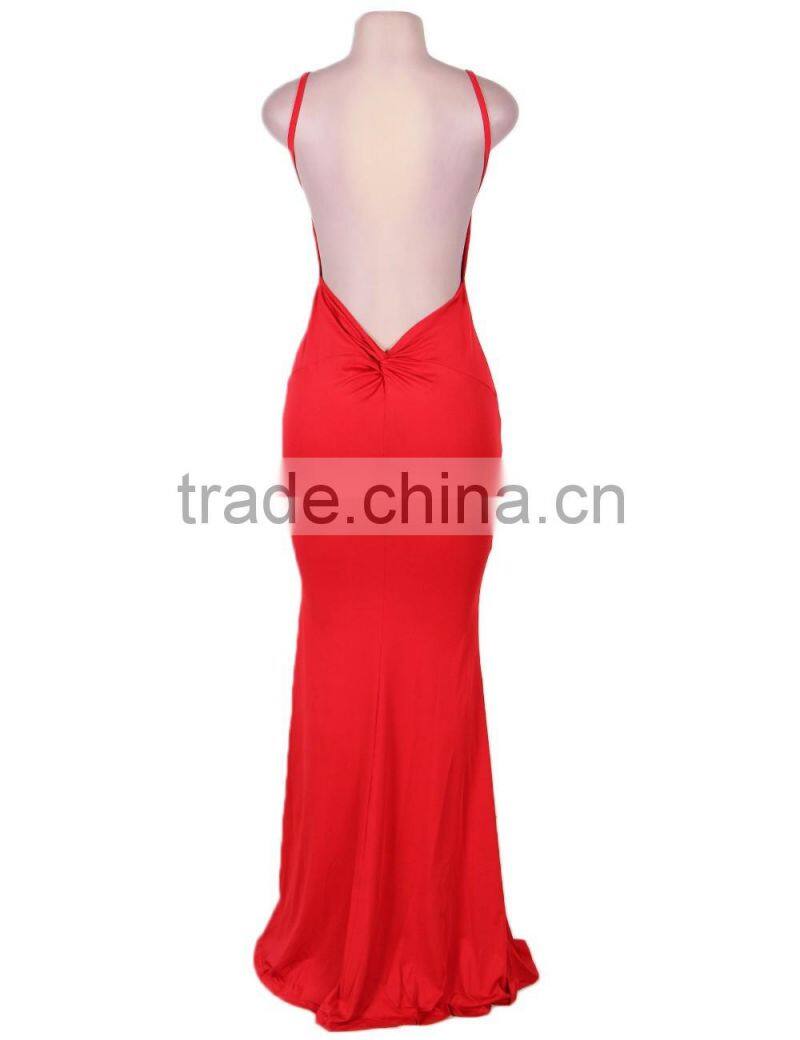 Top quality with wholesale price low V neck backless sexy xxl evening formal dress