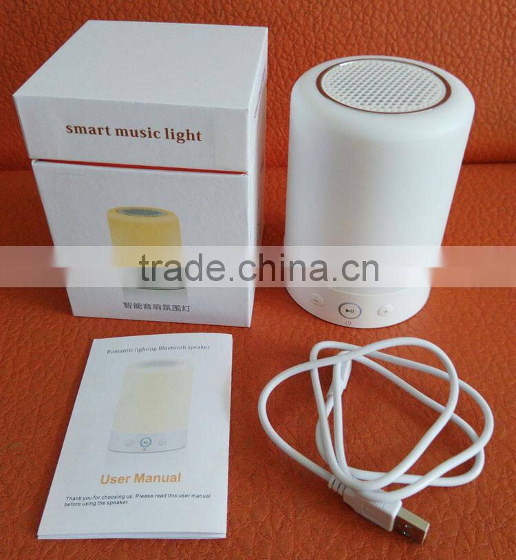 Hot Sale Gift SD Card Slot Portable Wireless Bluetooth Speaker With Led Light Colorful Touch Lamp