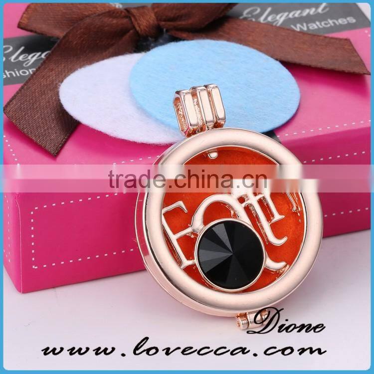 2016 New Design Locket Round Fashion Aromatherapy Perfume Necklace