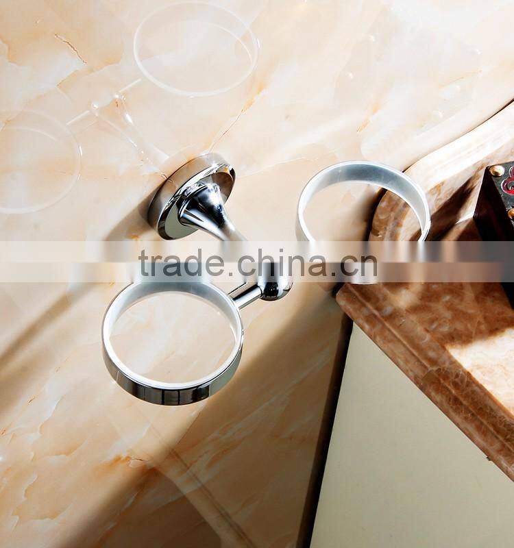2016 bathroom accessory with brass fancy holtel use double cup tumbler holder.