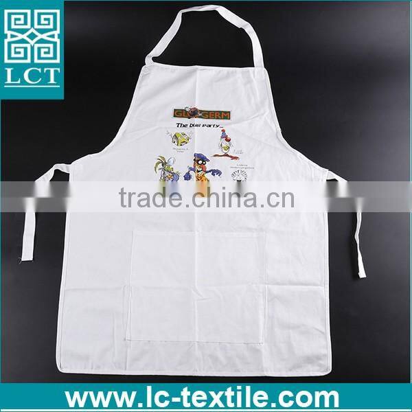 eco friendly 100% cotton plain fabric white child apron for kitchen