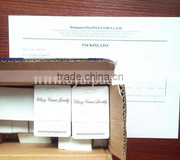 custom printed paper cardboard earring display cards