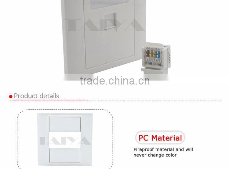 Singel Port CAT5 RJ45 wall plate support customization