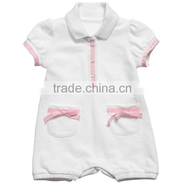 2014 wholesale kids wear solid color cute baby girl rompers