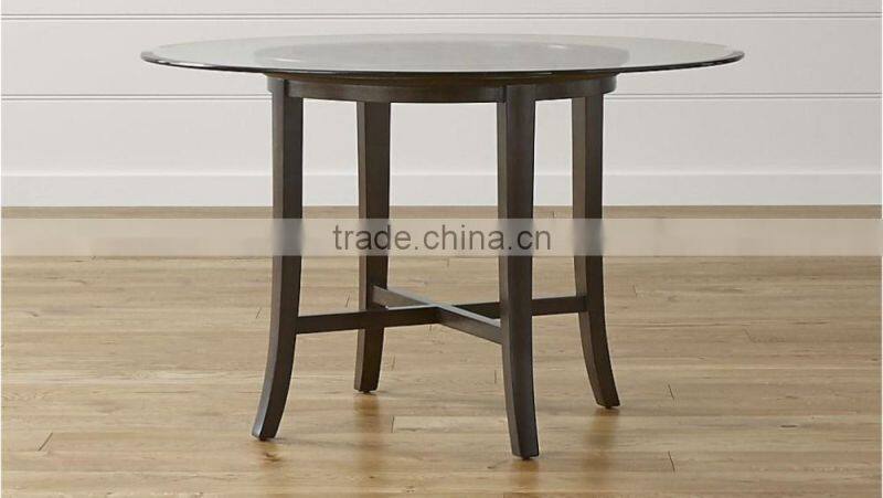 Customized glass table top streamlined legs restaurant dining table designs