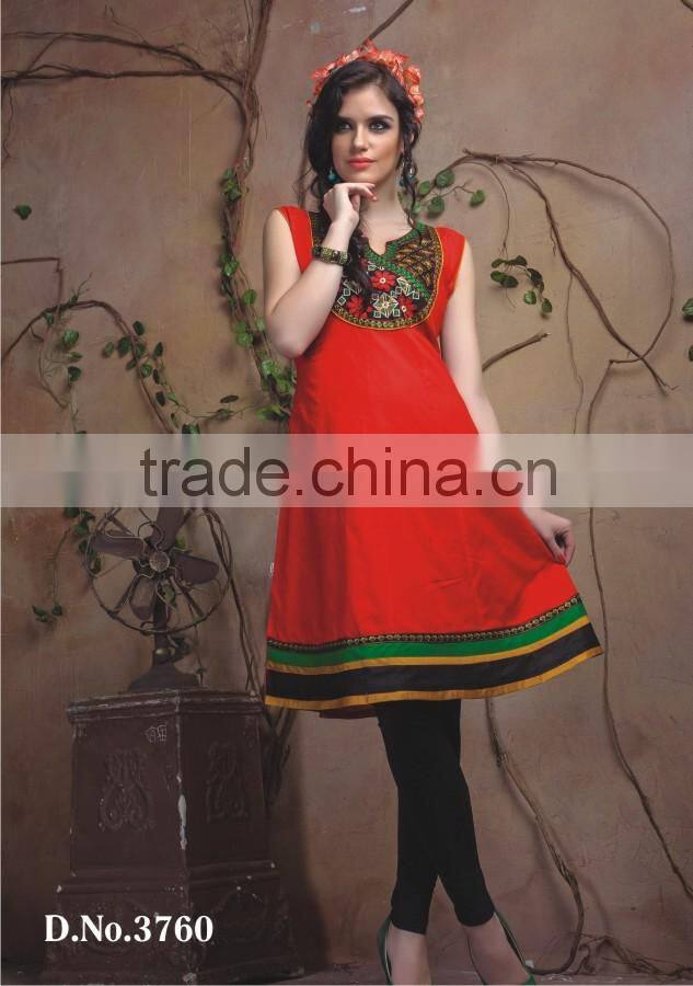 Indian Hand Block Printed Top Kurti Dress Ladies Women Kurta Blouse Shirt