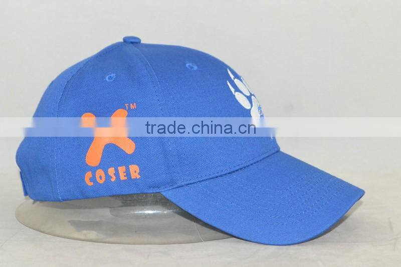 Guangzhou hat factory professional custom / 100% cotton/colour/embroidery logo/blue baseball cap
