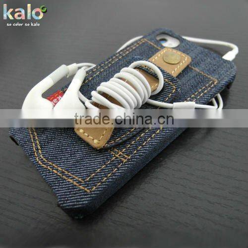 Denim Case with earphone winder for iPhone 5 mini