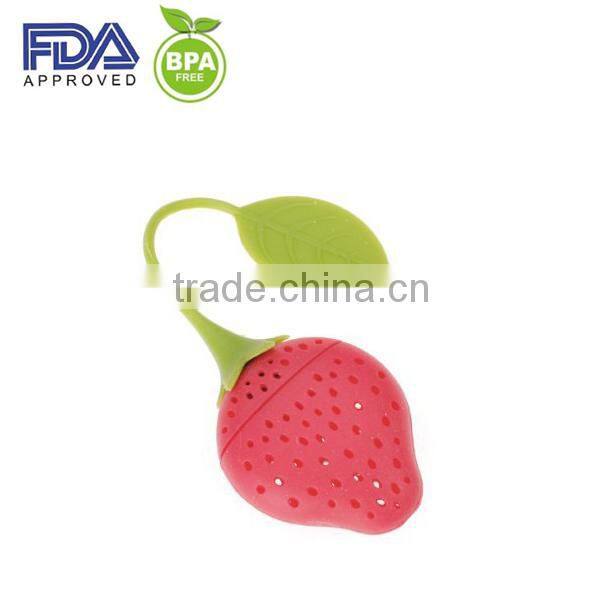 strawberry silicone tea bag,silicone tea strainer