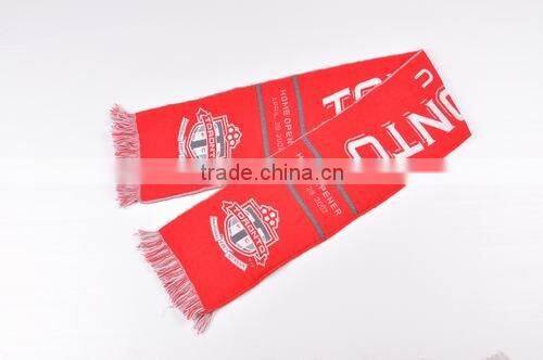 Acrylic Jacquard football fan scarf OEM welcome