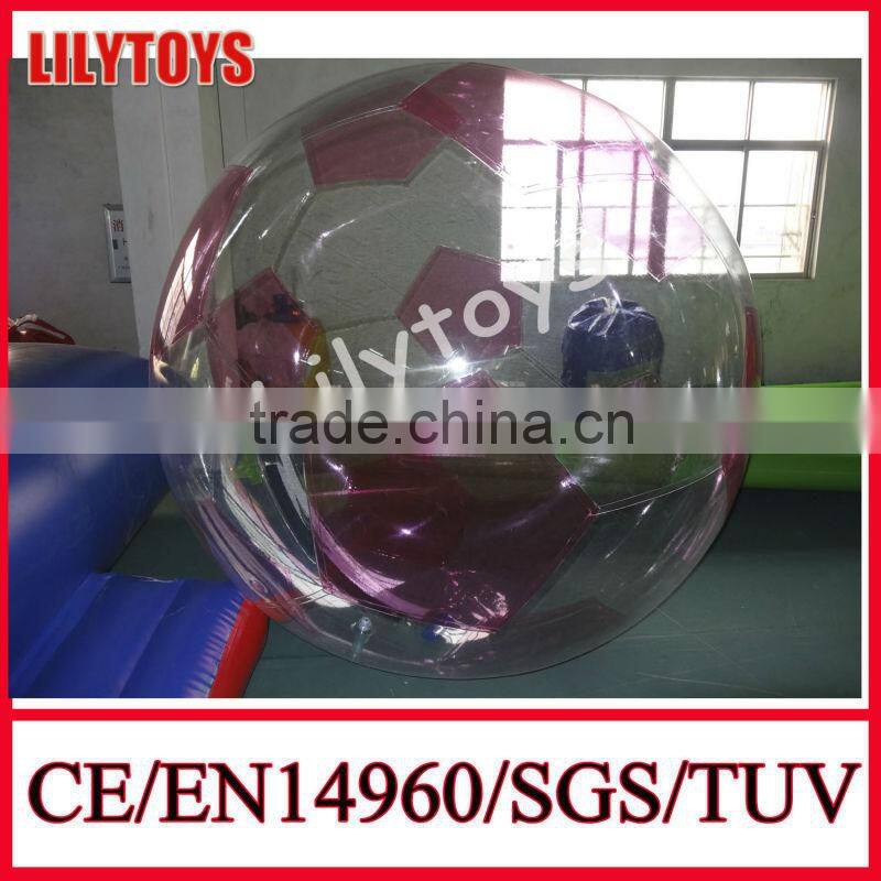 High quality zorbing ball, inflatable human hamster ball, clear human ball for water park