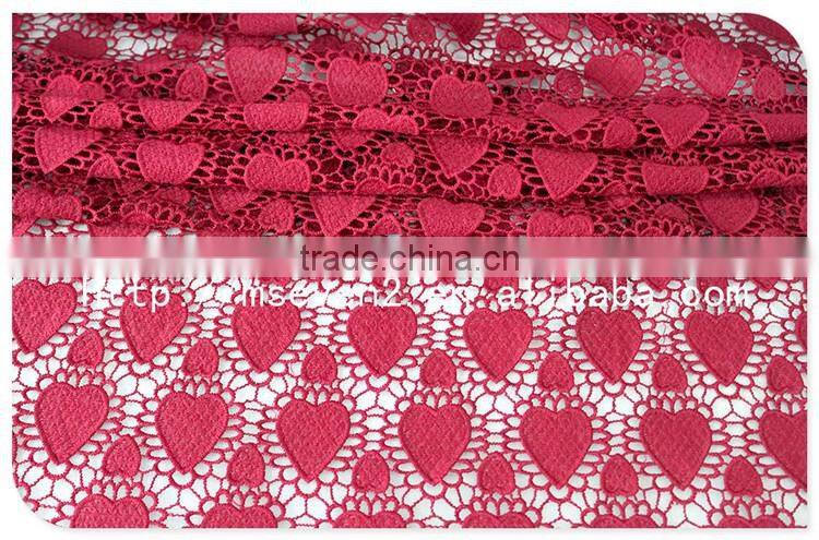New Arrival 50/52'' Red Water Soluble Nigerian Lace Fabric for Dress