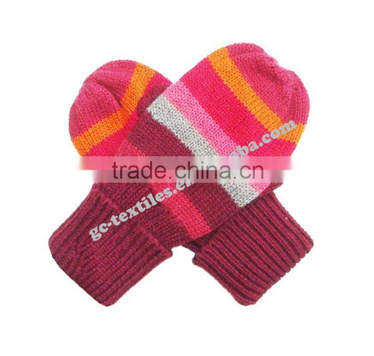 wholesale factory baby kids custom winter warm acrylic gloves