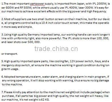 2016 newest laser hair removal multifunctional elight ipl rf nd yag 4in 1 beauty machine for salon application