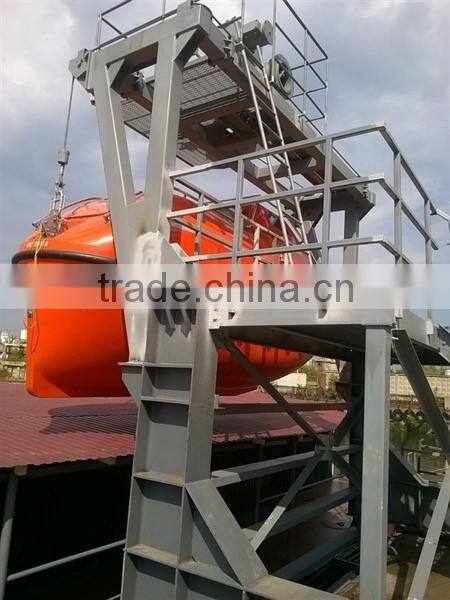 rescue boat davit, lifeboat davit, single arm davit, luffing arm davit, gravity davit, twinfall davit, boat launching appliance