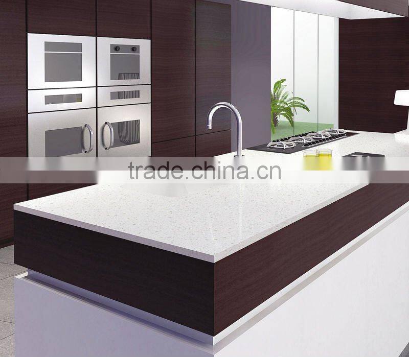 Beige color artificial quartz stone slabs used for countertops