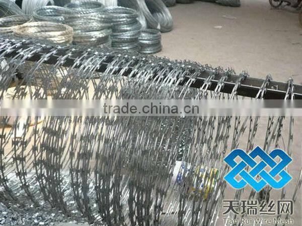 Galvanized Barbed Wire with 4 Points / razor barbed wire