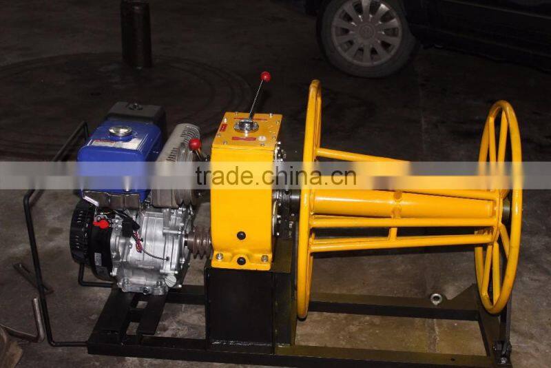Stringing Equipment 2 Ton Gasoline Engine Winch Wire Take Up Winch