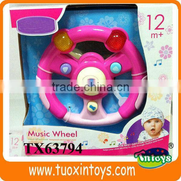 Baby play toys steering wheel with light and music