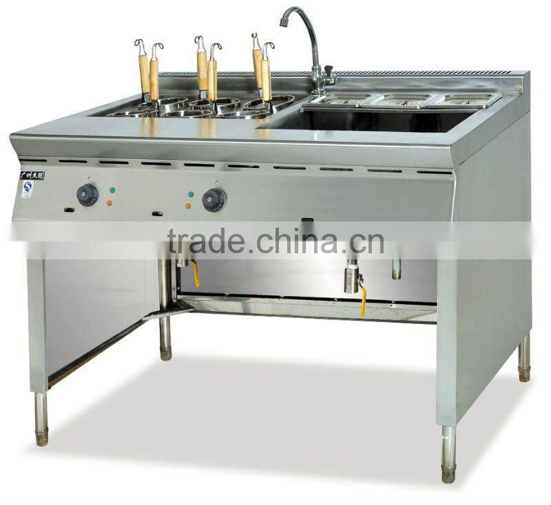 Stainless steel Gas Pasta cooker with bain marie
