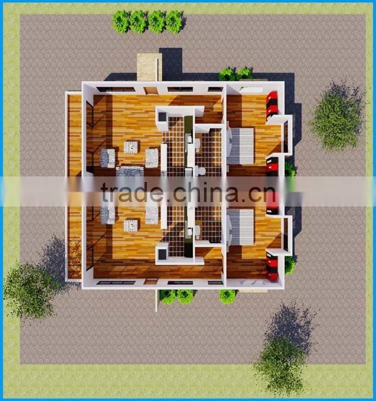 china 2015 high Quality modern steel prefabricated duplex villa